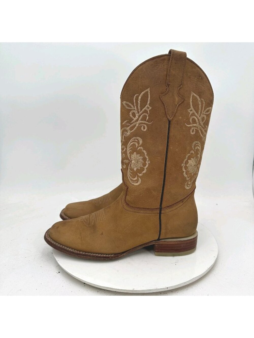 Old Corral Men Mex 26 US 8 Brown Floral Embroidery Leather Cowboy Boot